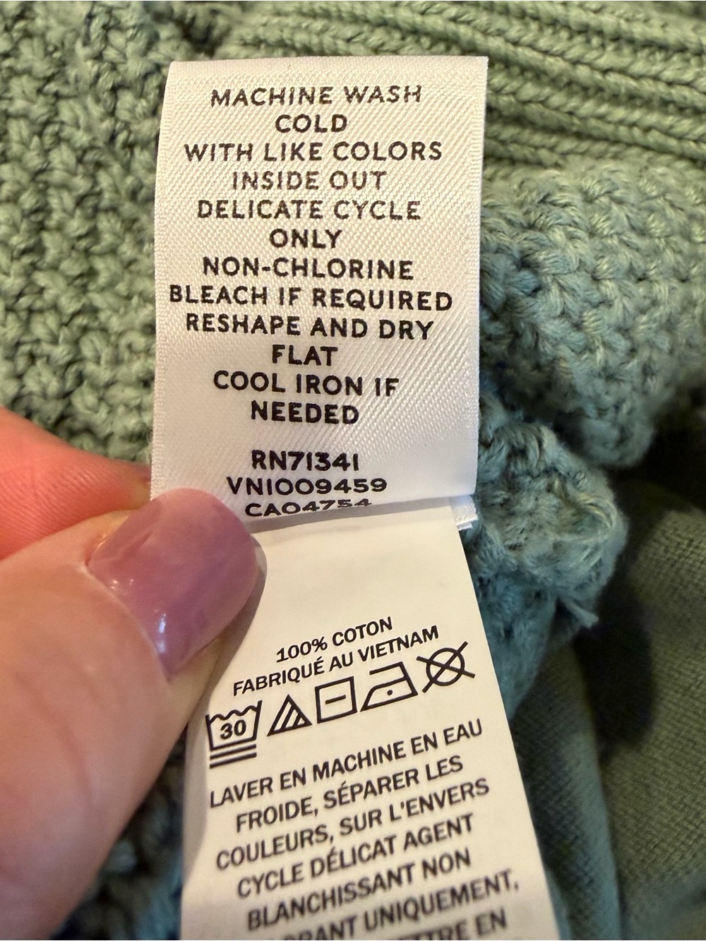 LL Bean Signature Sage Green Cable Funnel Neck Sweater - Picture 7 of 10